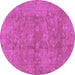 Round Persian Purple Traditional Rug, tr2049pur