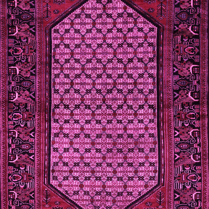 Machine Washable Persian Pink Traditional Rug, wshtr204pnk