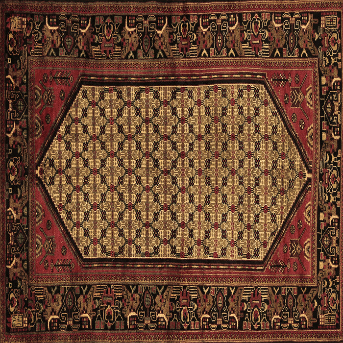 Square Persian Brown Traditional Rug, tr204brn