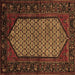 Square Persian Brown Traditional Rug, tr204brn