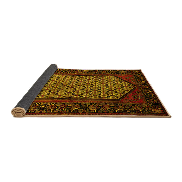 Sideview of Persian Yellow Traditional Rug, tr204yw