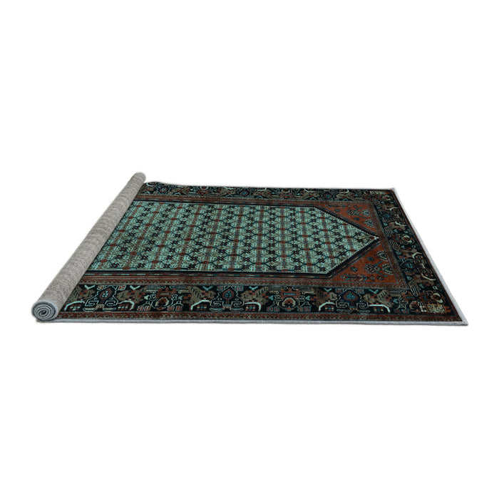 Sideview of Machine Washable Persian Light Blue Traditional Rug, wshtr204lblu
