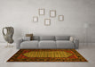 Machine Washable Persian Yellow Traditional Rug in a Living Room, wshtr204yw