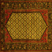 Square Machine Washable Persian Yellow Traditional Rug, wshtr204yw