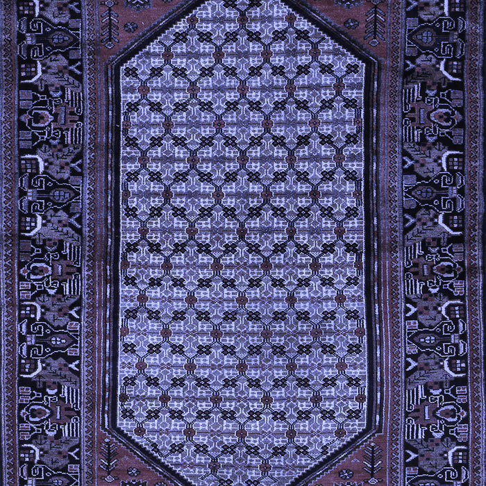Machine Washable Persian Blue Traditional Rug, wshtr204blu