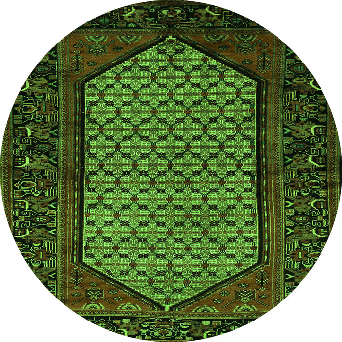 Square Persian Green Traditional Rug, tr204grn