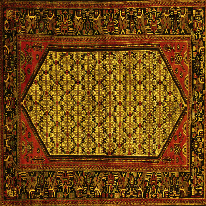 Square Persian Yellow Traditional Rug, tr204yw