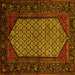 Square Persian Yellow Traditional Rug, tr204yw