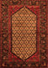 Serging Thickness of Machine Washable Persian Orange Traditional Area Rugs, wshtr204org