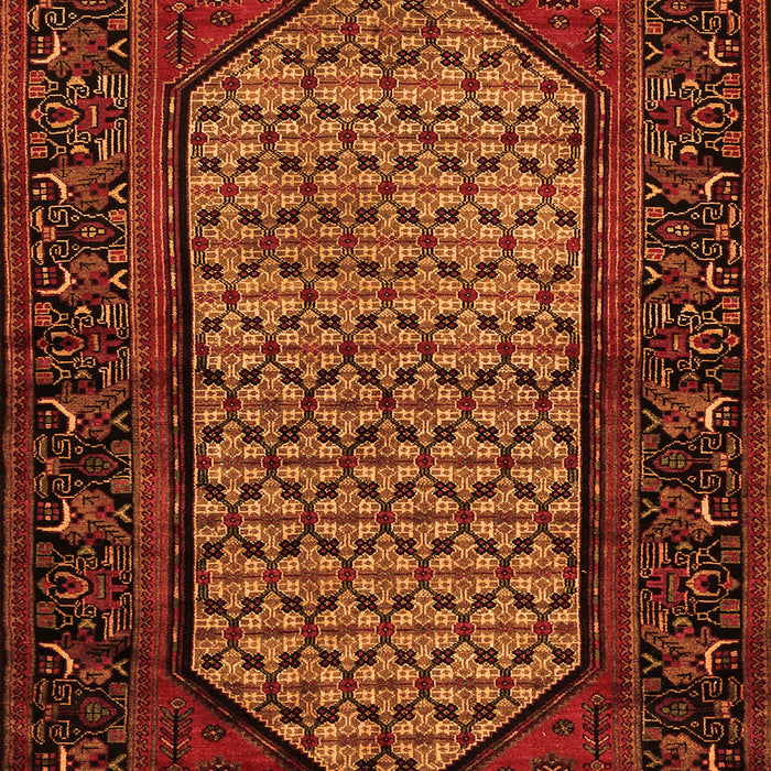 Serging Thickness of Machine Washable Persian Orange Traditional Area Rugs, wshtr204org