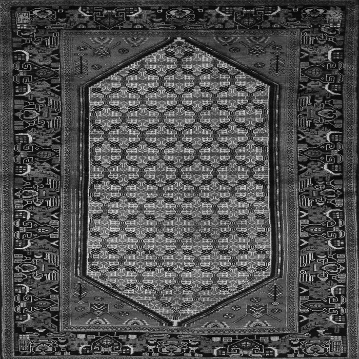 Round Machine Washable Persian Gray Traditional Rug, wshtr204gry