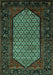 Machine Washable Persian Turquoise Traditional Area Rugs, wshtr204turq