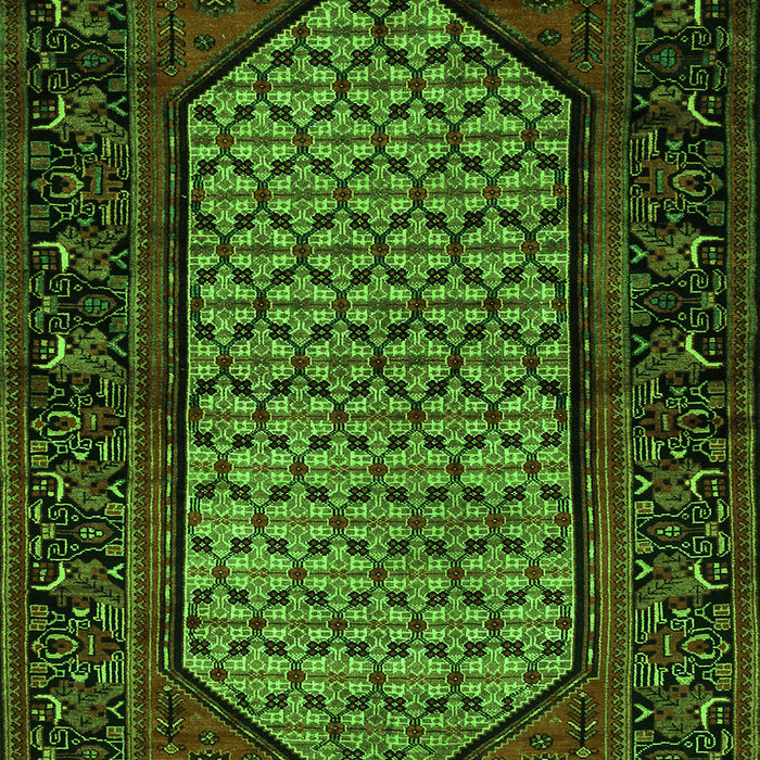 Serging Thickness of Machine Washable Persian Green Traditional Area Rugs, wshtr204grn