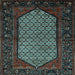 Square Machine Washable Persian Light Blue Traditional Rug, wshtr204lblu