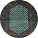 Round Persian Light Blue Traditional Rug, tr204lblu