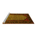 Sideview of Machine Washable Persian Yellow Traditional Rug, wshtr204yw