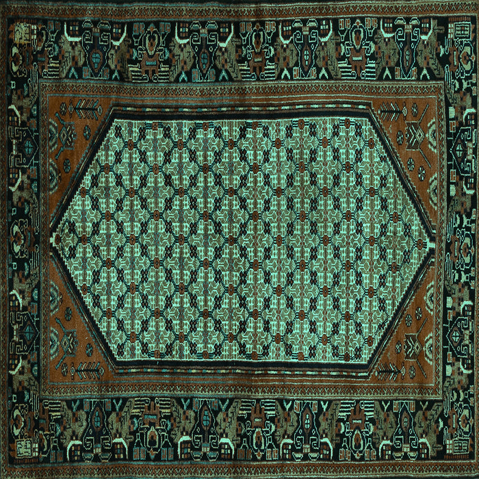 Square Persian Turquoise Traditional Rug, tr204turq