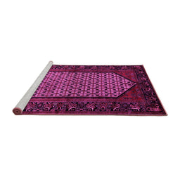 Sideview of Machine Washable Persian Pink Traditional Rug, wshtr204pnk