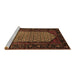 Sideview of Machine Washable Persian Brown Traditional Rug, wshtr204brn