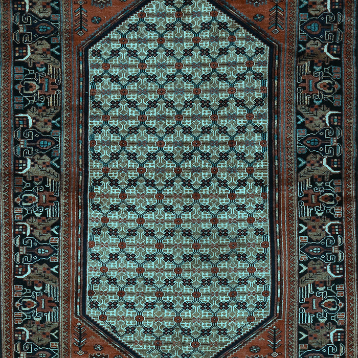 Machine Washable Persian Light Blue Traditional Rug, wshtr204lblu