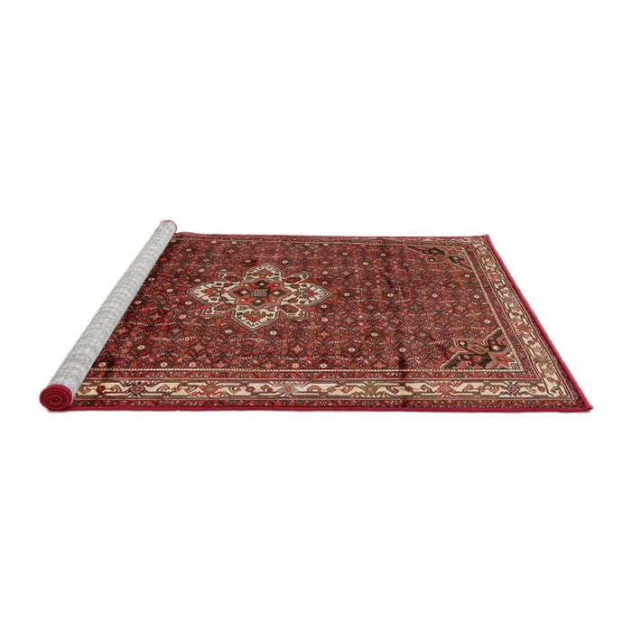 Sideview of Machine Washable Traditional Rust Pink Rug, wshtr205