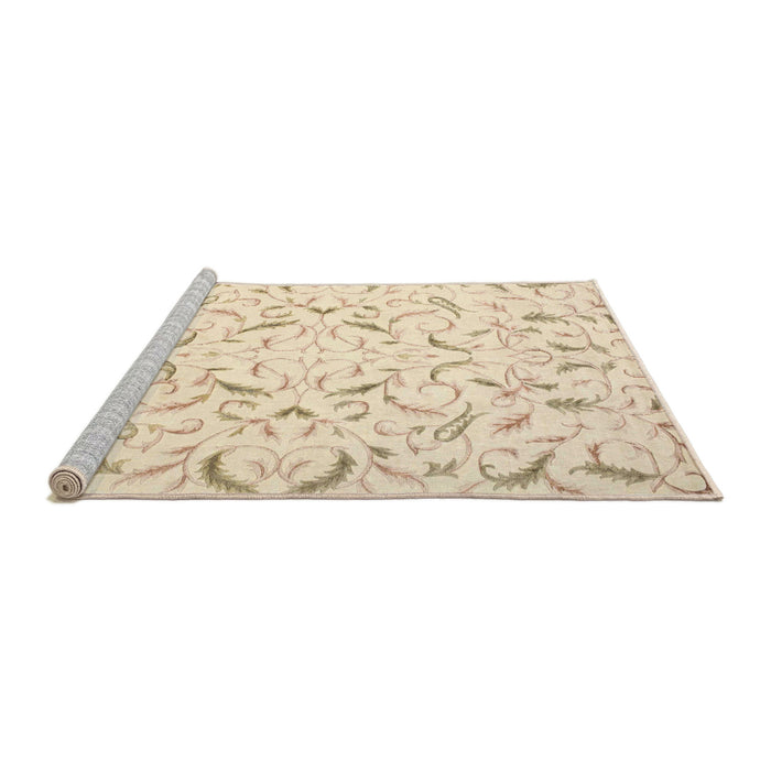 Sideview of Machine Washable Traditional Gold Rug, wshtr2050