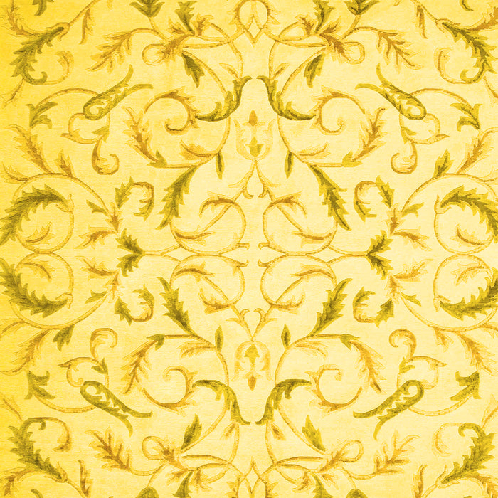 Machine Washable Persian Yellow Traditional Rug, wshtr2050yw