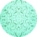 Round Persian Turquoise Traditional Rug, tr2050turq