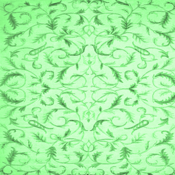 Square Machine Washable Persian Emerald Green Traditional Area Rugs, wshtr2050emgrn