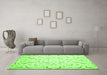 Machine Washable Persian Green Traditional Area Rugs in a Living Room,, wshtr2050grn