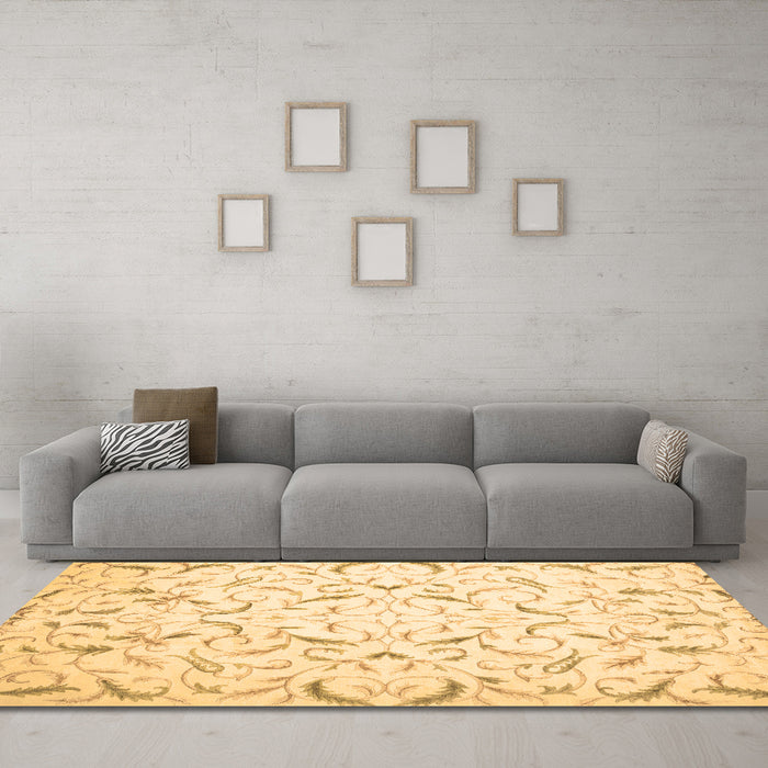Machine Washable Persian Brown Traditional Rug in a Living Room,, wshtr2050brn