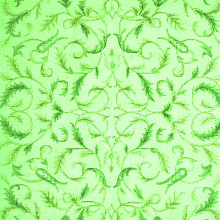 Serging Thickness of Machine Washable Persian Green Traditional Area Rugs, wshtr2050grn