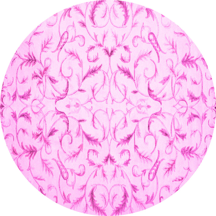 Round Persian Pink Traditional Rug, tr2050pnk