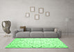 Machine Washable Persian Emerald Green Traditional Area Rugs in a Living Room,, wshtr2050emgrn