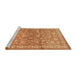 Sideview of Machine Washable Traditional Orange Rug, wshtr2051