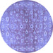 Round Persian Blue Traditional Rug, tr2051blu