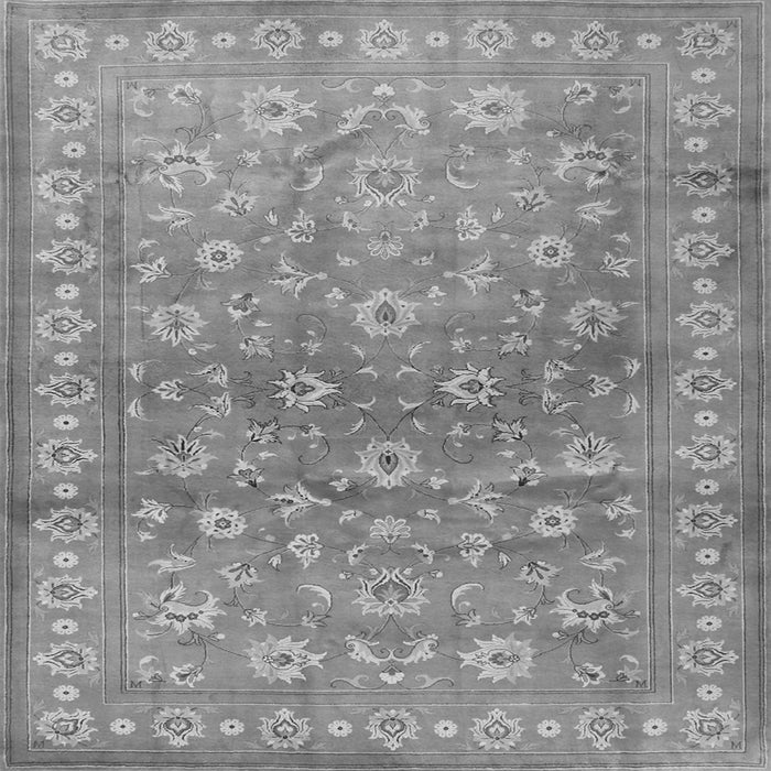 Round Machine Washable Persian Gray Traditional Rug, wshtr2051gry