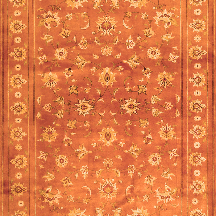 Serging Thickness of Machine Washable Persian Orange Traditional Area Rugs, wshtr2051org