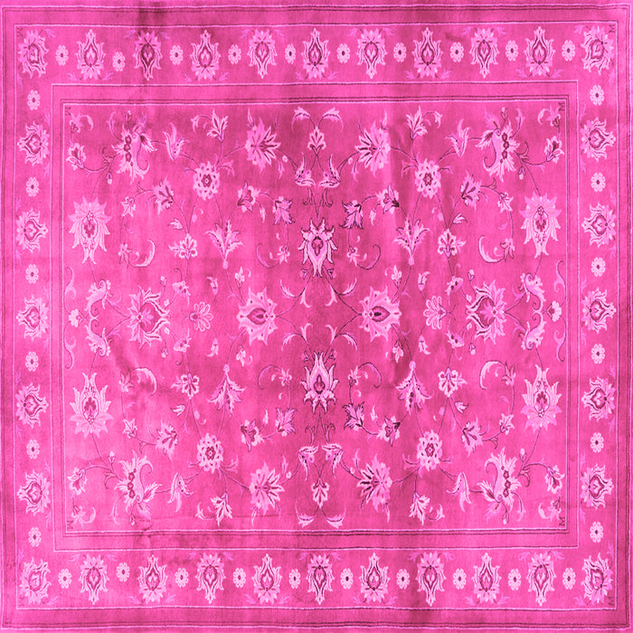 Square Machine Washable Persian Pink Traditional Rug, wshtr2051pnk