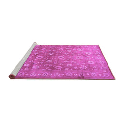 Sideview of Machine Washable Persian Purple Traditional Area Rugs, wshtr2051pur