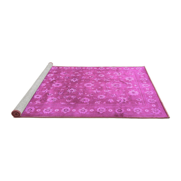 Sideview of Machine Washable Persian Purple Traditional Area Rugs, wshtr2051pur