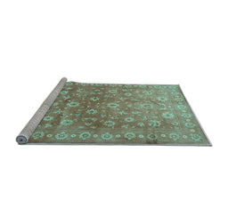 Sideview of Machine Washable Persian Light Blue Traditional Rug, wshtr2051lblu