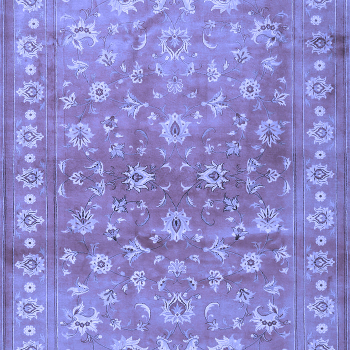 Machine Washable Persian Blue Traditional Rug, wshtr2051blu