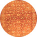 Machine Washable Persian Orange Traditional Area Rugs, wshtr2051org