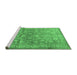 Sideview of Machine Washable Persian Emerald Green Traditional Area Rugs, wshtr2051emgrn