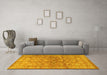 Machine Washable Persian Yellow Traditional Rug in a Living Room, wshtr2051yw