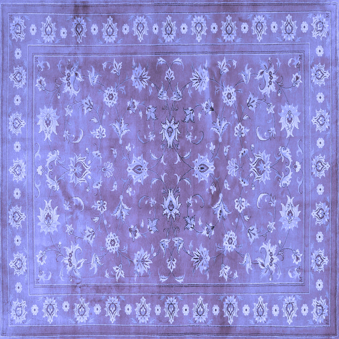 Square Machine Washable Persian Blue Traditional Rug, wshtr2051blu