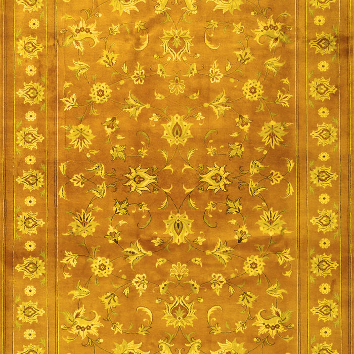 Machine Washable Persian Yellow Traditional Rug, wshtr2051yw