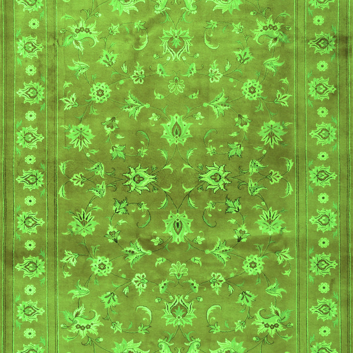 Serging Thickness of Machine Washable Persian Green Traditional Area Rugs, wshtr2051grn