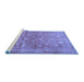 Sideview of Machine Washable Persian Blue Traditional Rug, wshtr2051blu